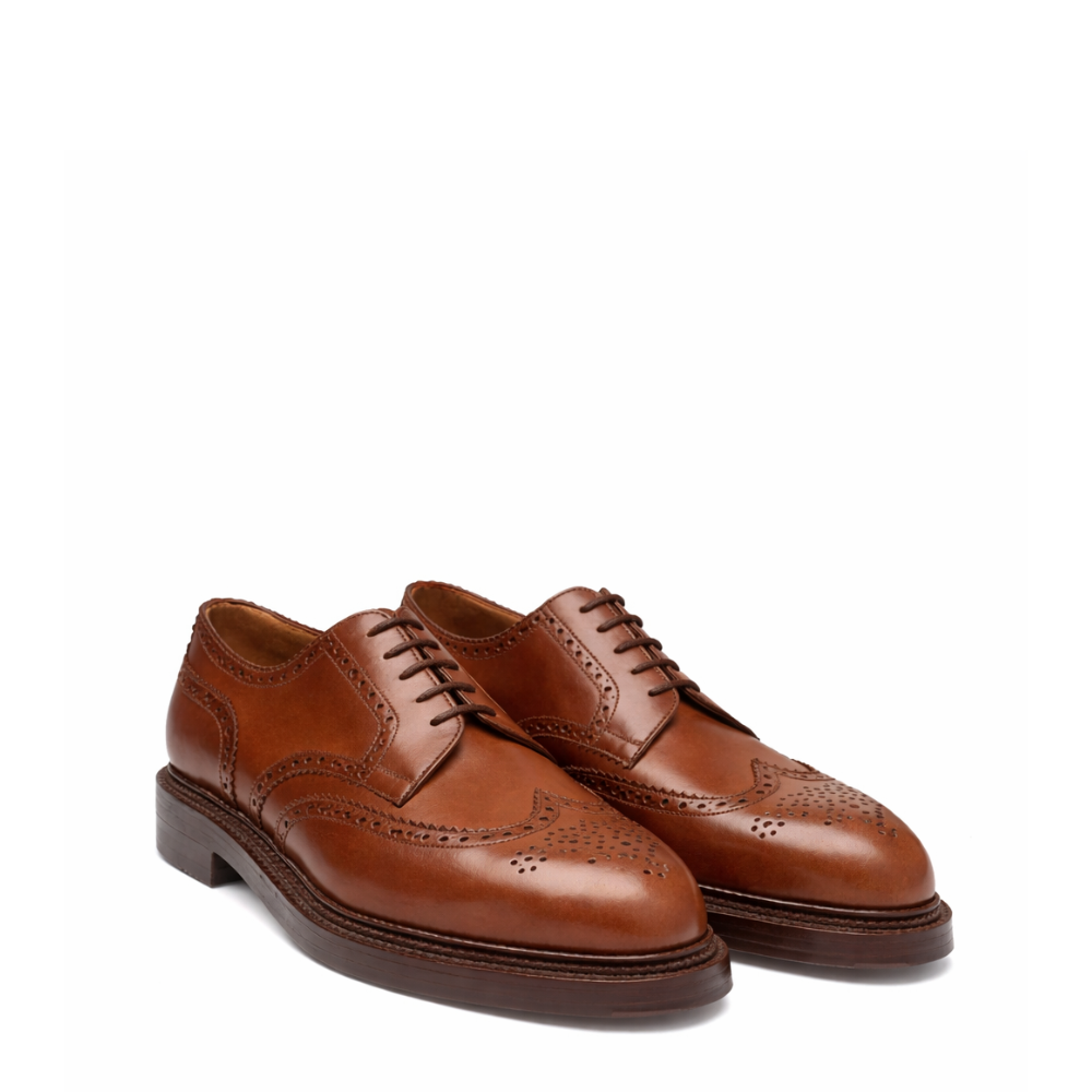 Triple Sole Derby Leather Shoes For Men