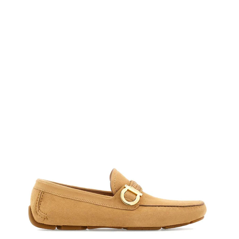 Tan suede driving loafer for men