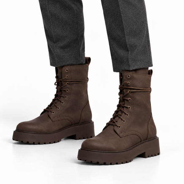 Ashborne High Top Lace-Up Combat Boots