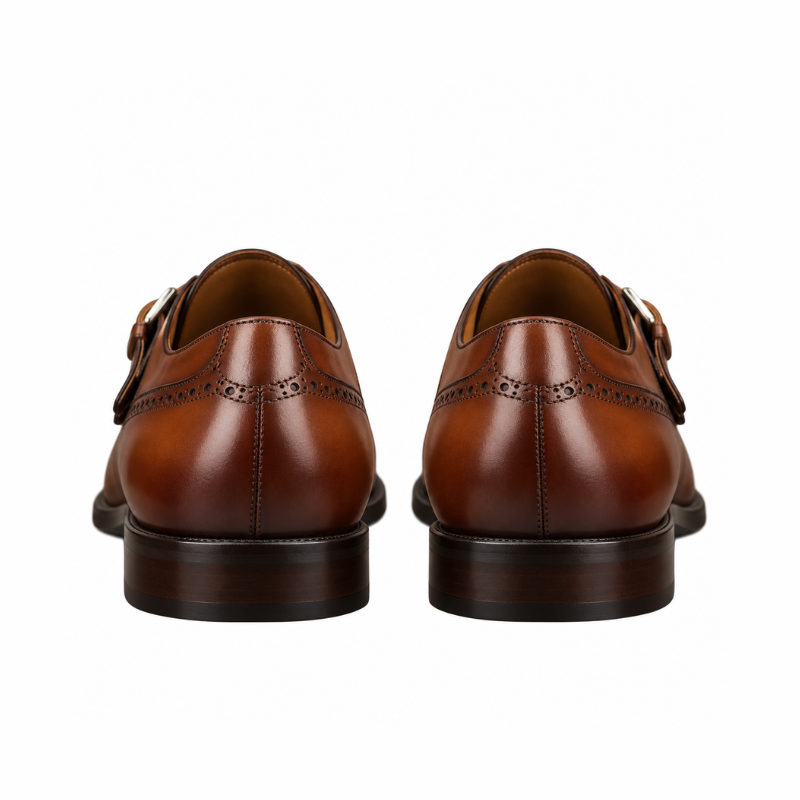 Classic Polished Leather Double Monk Shoes