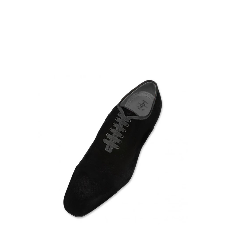 Luxury Suede Black Velvet Oxford Lace-up