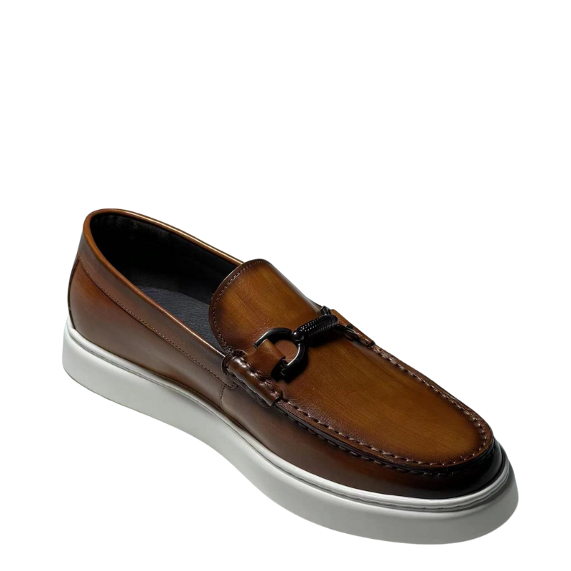Men s Brown Hand Painted Horsebit Loafer