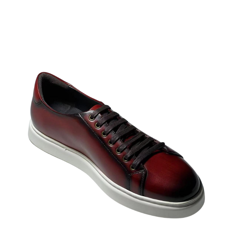 Men's Burgundy Casual Lace-up Sneaker Shoe