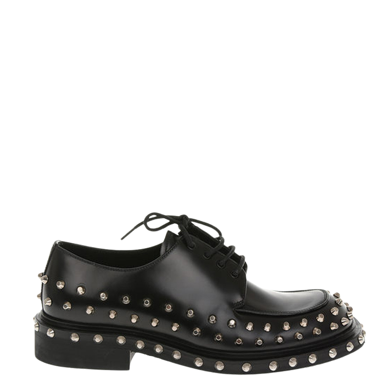 Mens Black Studded Derby Shoes