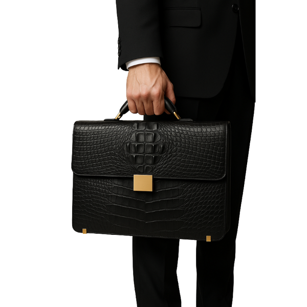 Croco Leather Men s Luxury Briefcase