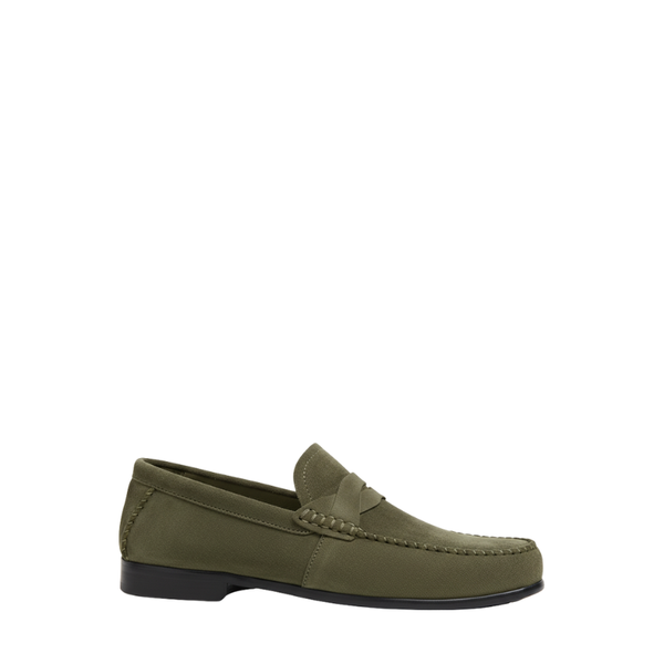 Luxury Suede Heritage Penny strap Moc Loafers - Olive
