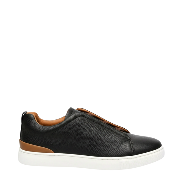 Men's Textured Triple Stitch Sneaker - BLACK TAN