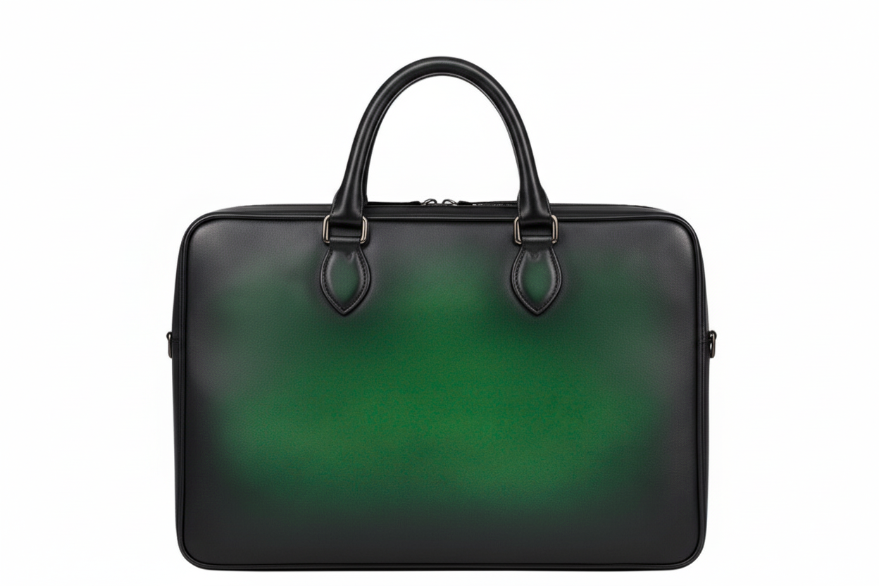 Men's Italian Multifunctional Leather Luxury Brown Briefcase Bag