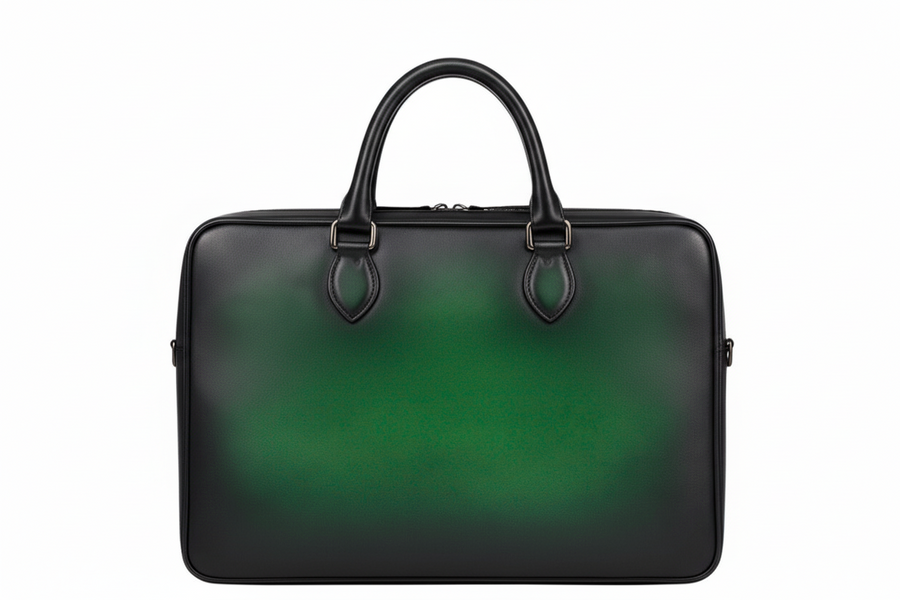 Men's Italian Multifunctional Leather Luxury Brown Briefcase Bag