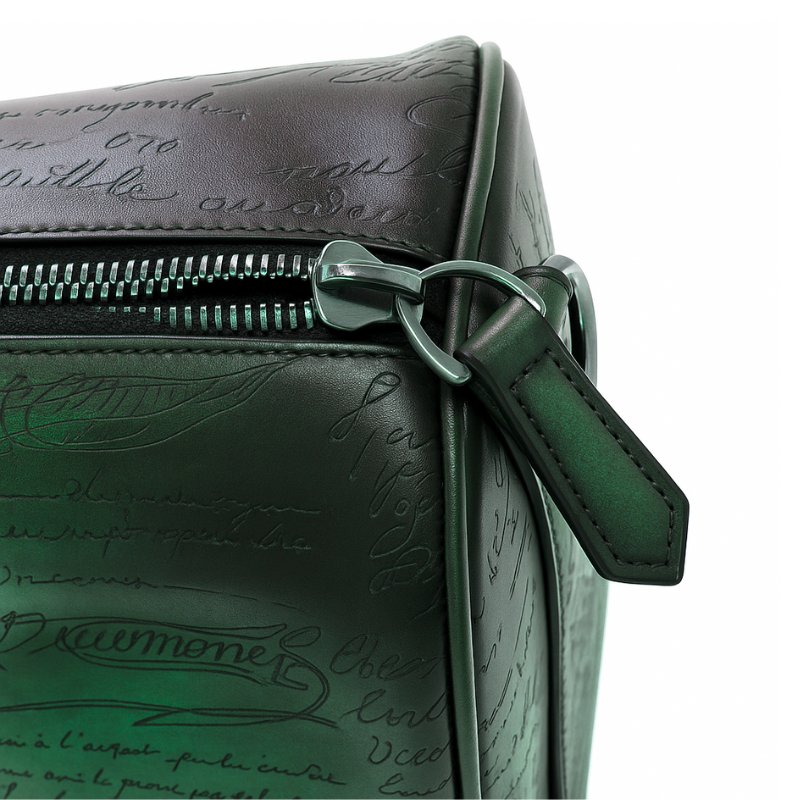 Travel Duffel Leather Green Luggage Bag