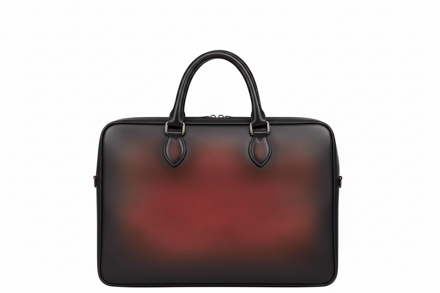 Men's Italian Multifunctional Leather Luxury Brown Briefcase Bag