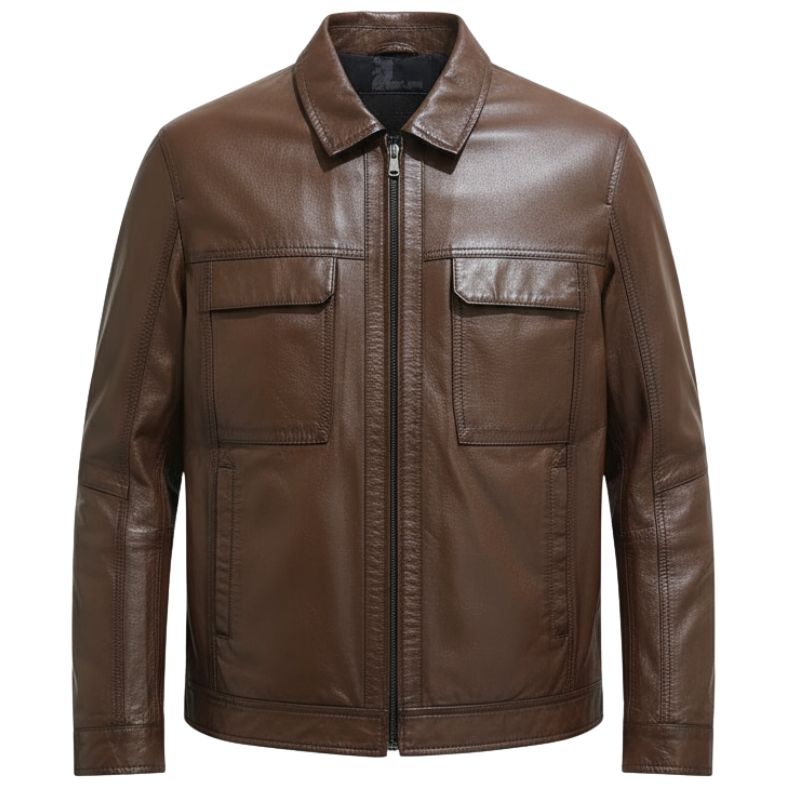 Men's Heritage Dual Flap Classic Leather Jacket