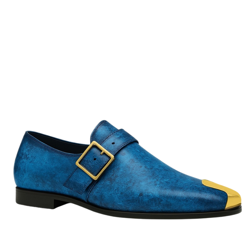 Luxury Oceanic Leather Buckle Loafers With Toe