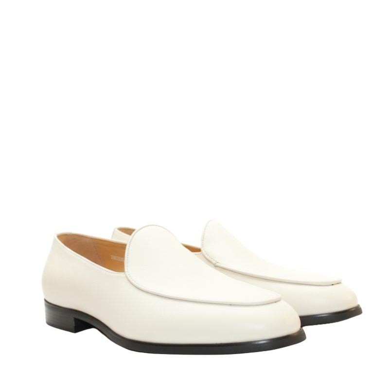 Luxury Leather Slip On Ivory Design Loafers