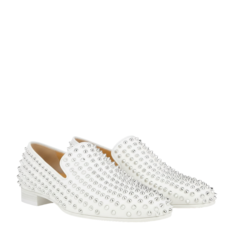 Men Suede Studded Slip On Loafers
