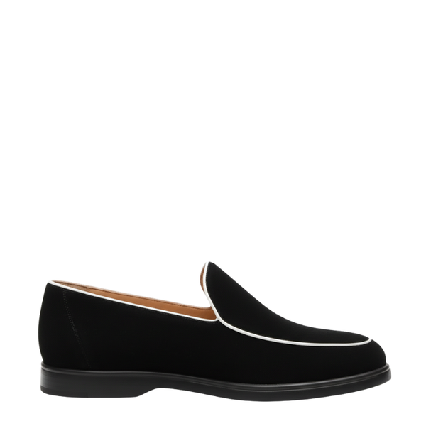 Luxury Contrast Trim Slip On Venetian Loafers