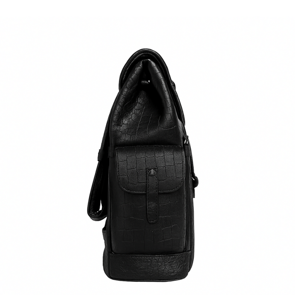 Luxurious croco leather Casual Impeccable Backpack - Black