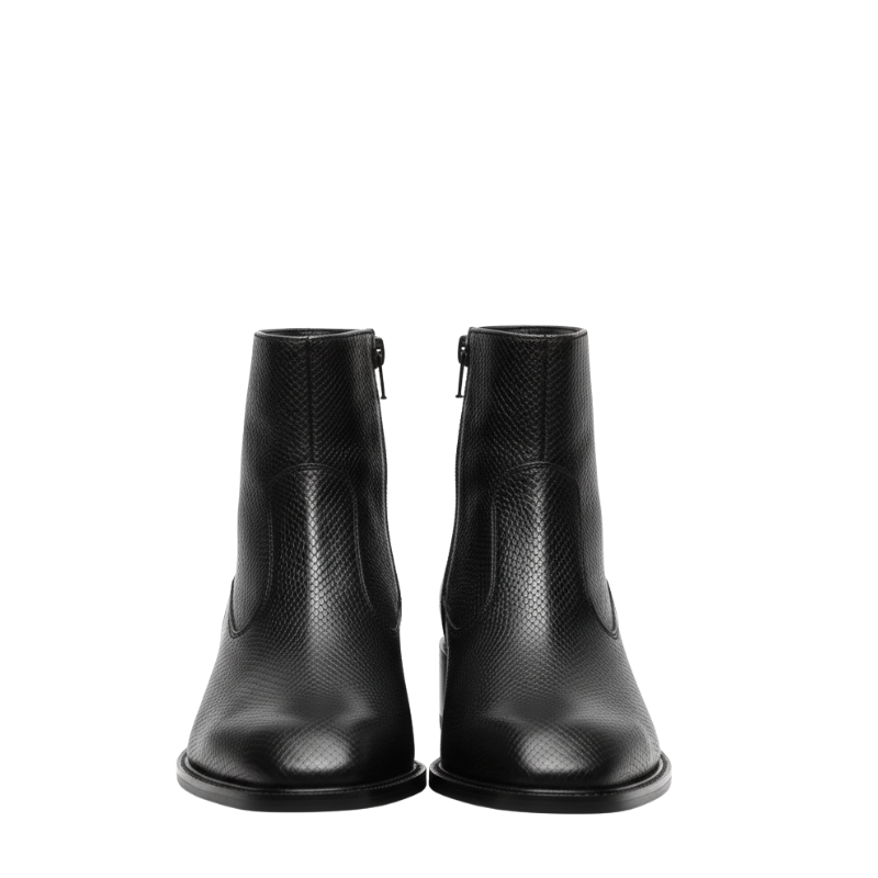 Regent Noir Textured Luxe Ankle Boots