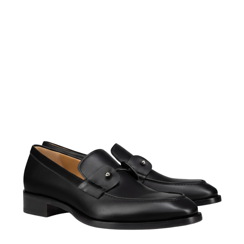 Luxury Black Loafer in Metallic Strap
