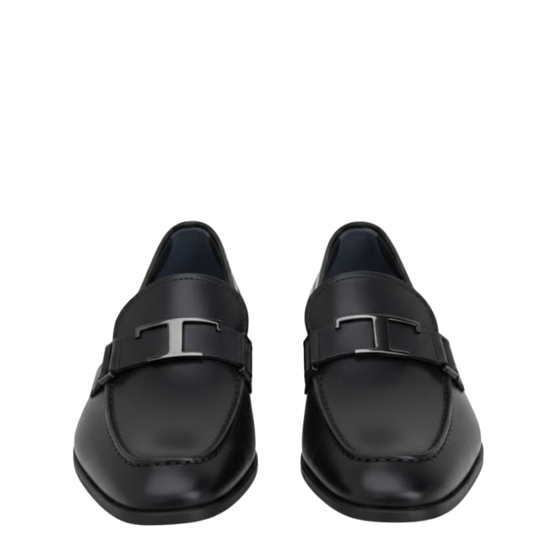 Imperial Noir T Buckle Leather Loafers