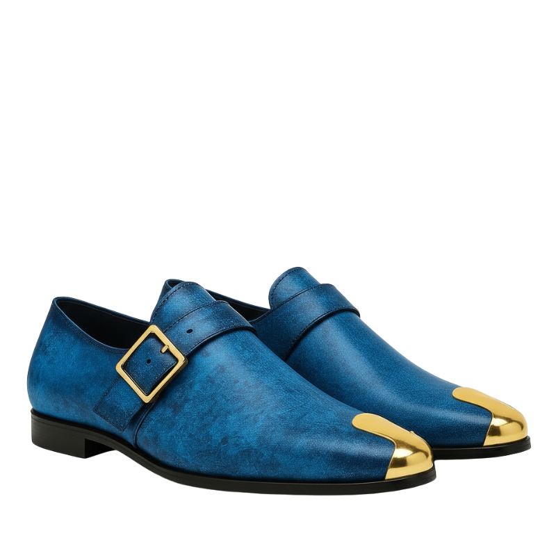 Luxury Oceanic Leather Buckle Loafers With Toe
