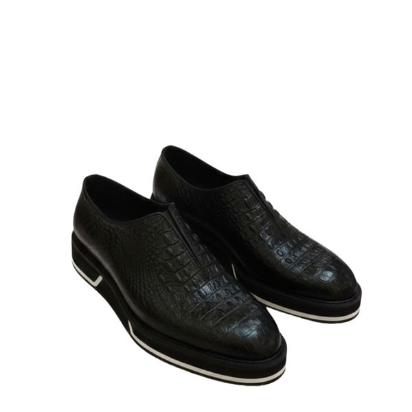 Italian Leather Sneaker with Stylish Hybrid Sole