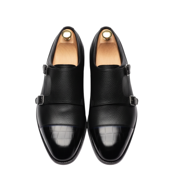 Croc Cap Double Monk Strap Shoes
