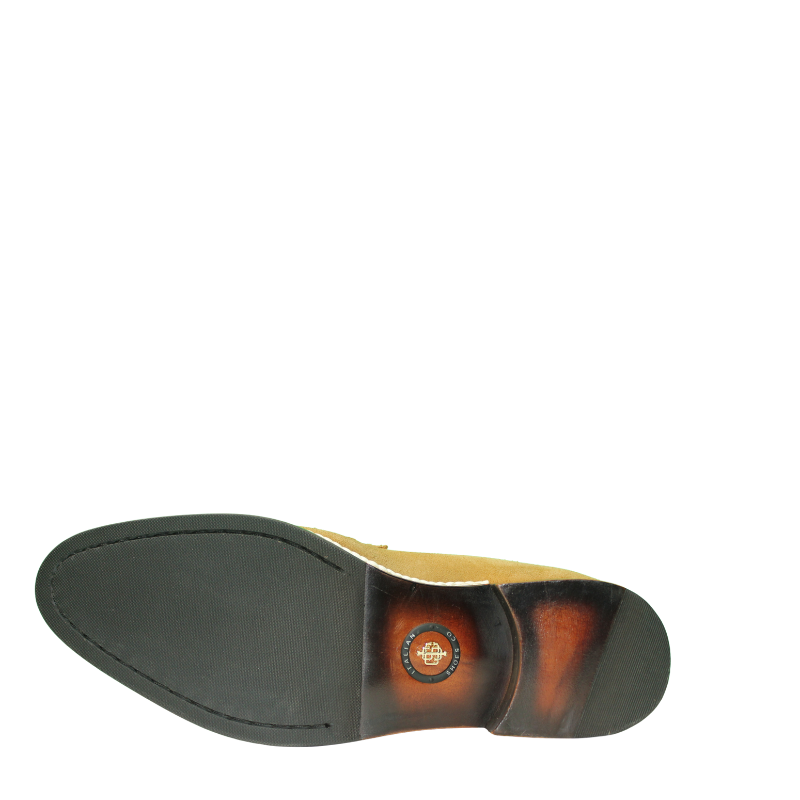 Classic Suede Leather Tan Penny Lofer Slip-On