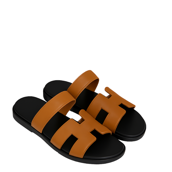 Luxury Patent Leather Sandal for Men - Tan