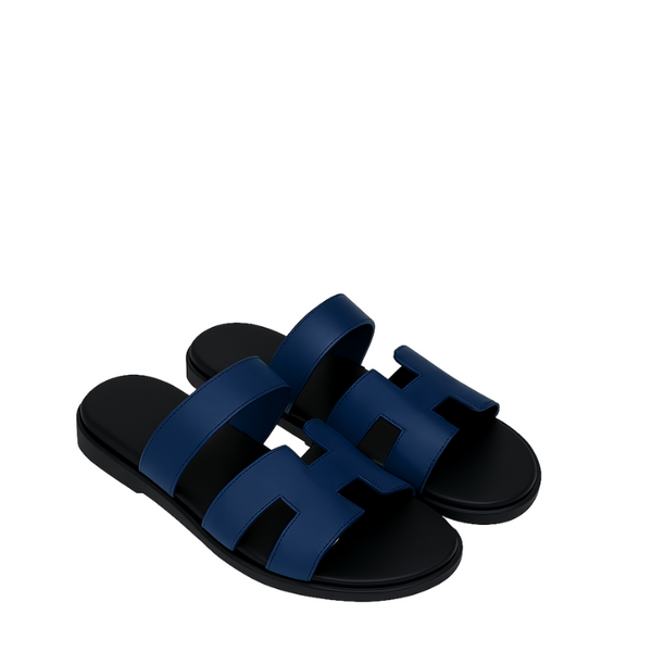 Luxury Patent Leather Sandal for Men - Blue