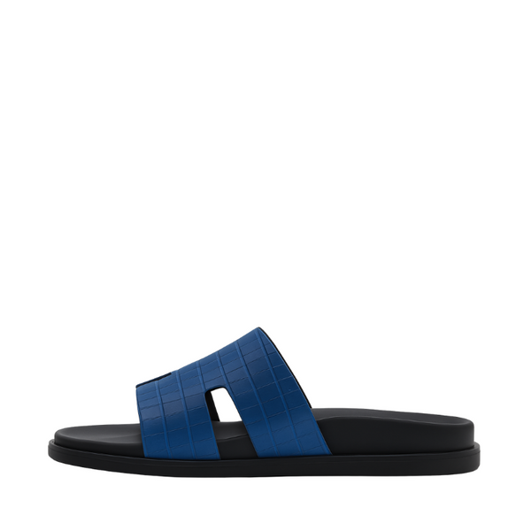 Croco Textured Leather Slipper