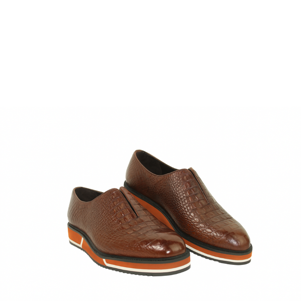 Italian Leather Sneaker with Stylish Hybrid Sole