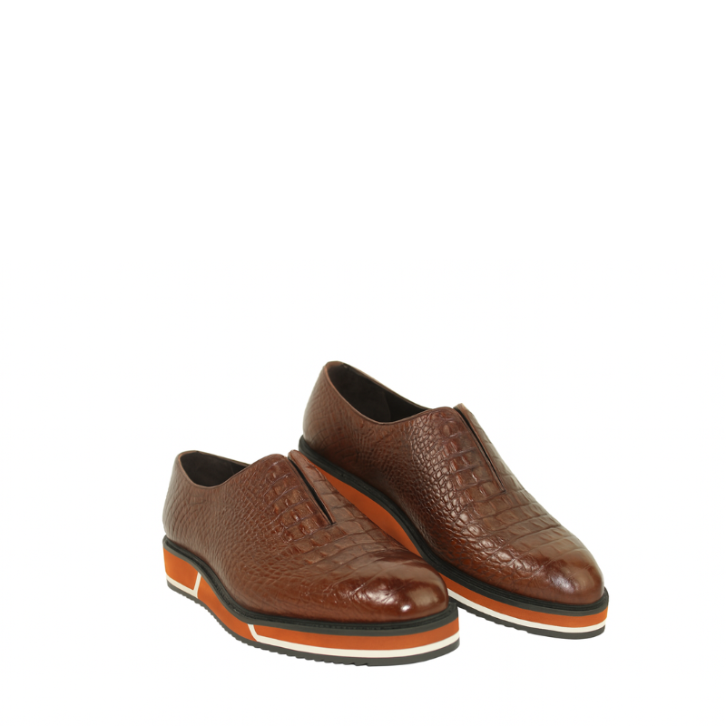 Italian Leather Sneaker with Stylish Hybrid Sole