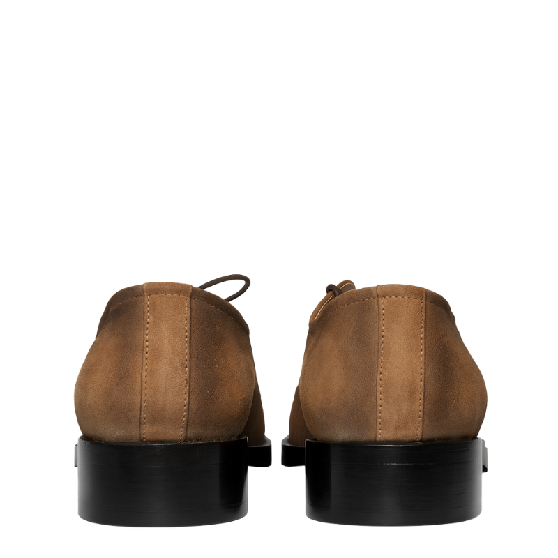 Mens Suede Leather Brown Lace Up Derby Shoe
