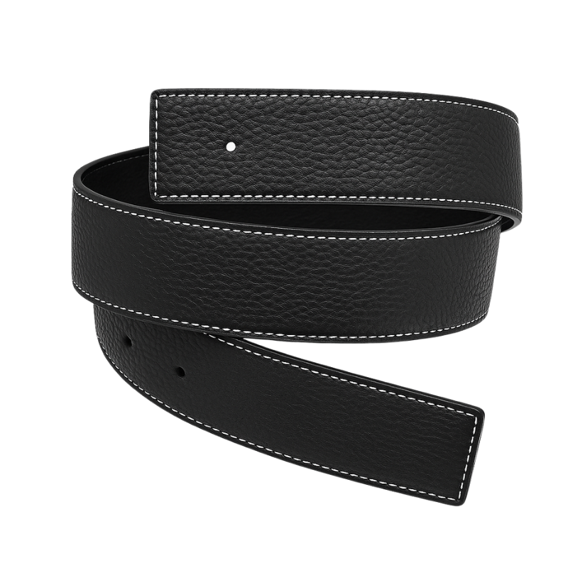 Italain Silver Regal Jaguar Buckle Belt with Brown Leather Strap