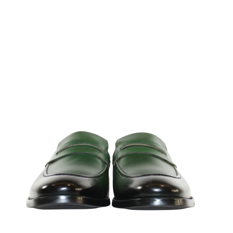 Luxury Emerald Green Penny Loafers