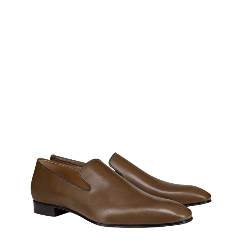 Italian Cognac Ember Leather Slip-on
