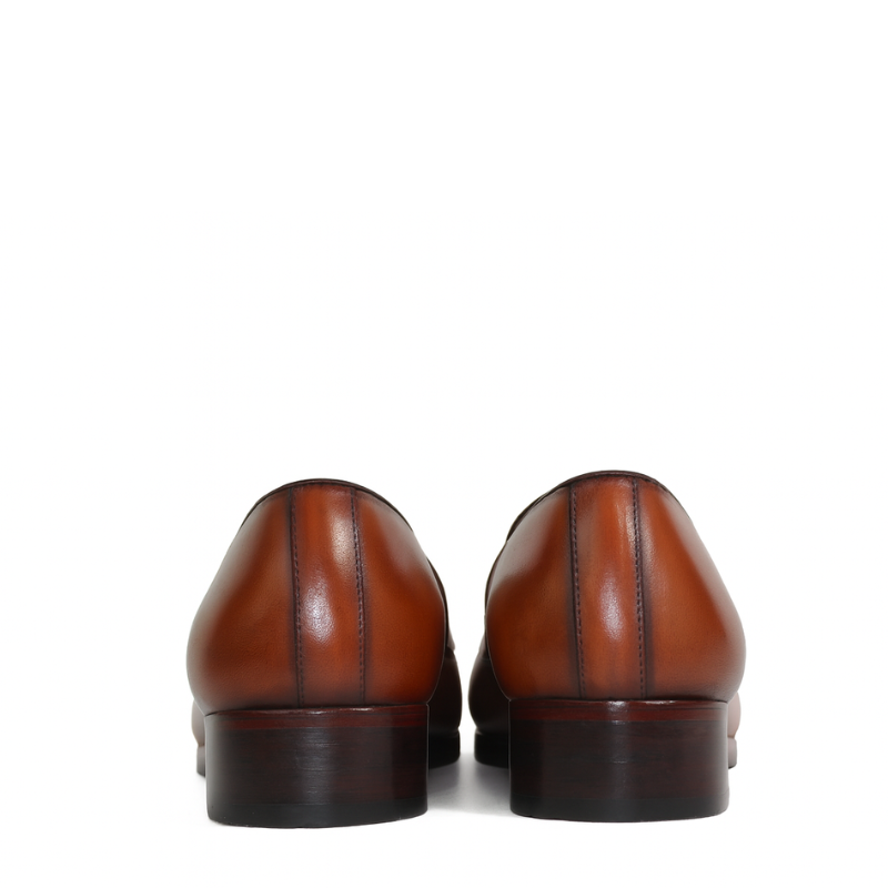 Mens Leather Slip on With Stitch Detail