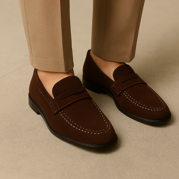 Italian Suede Penny Loafer for Mens