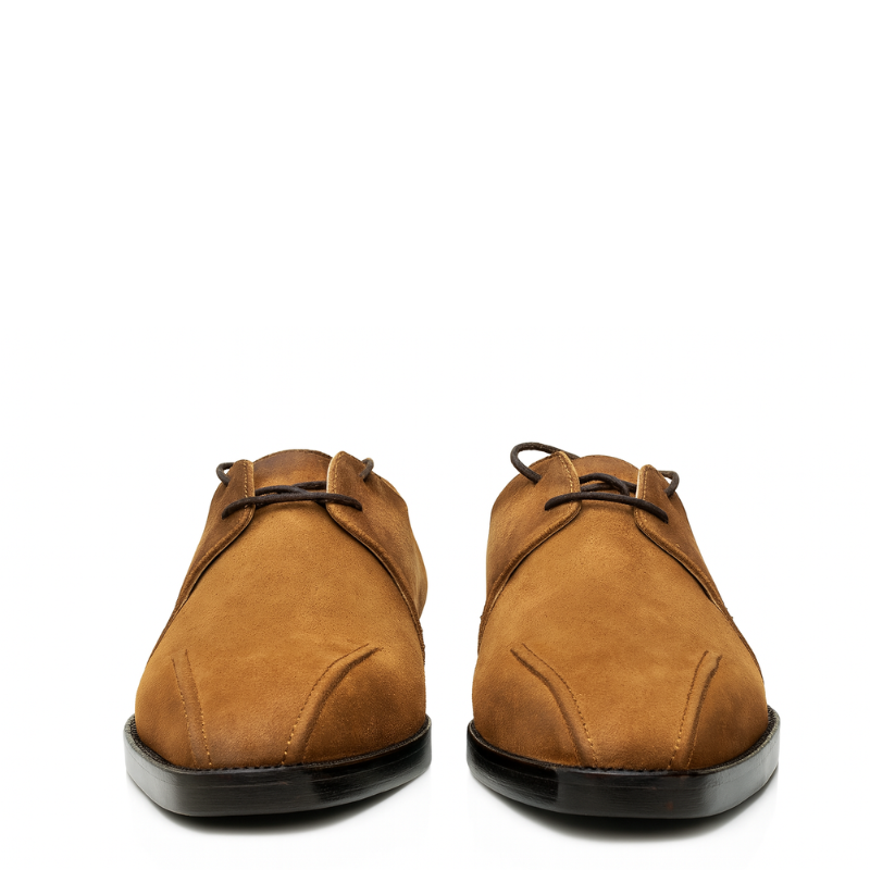 Mens Suede Leather Brown Lace Up Derby Shoe