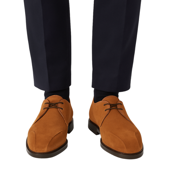 Mens Suede Leather Lace Up Derby Shoe