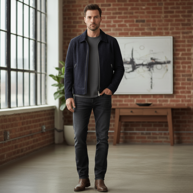 Italian Suede Moto Jacket