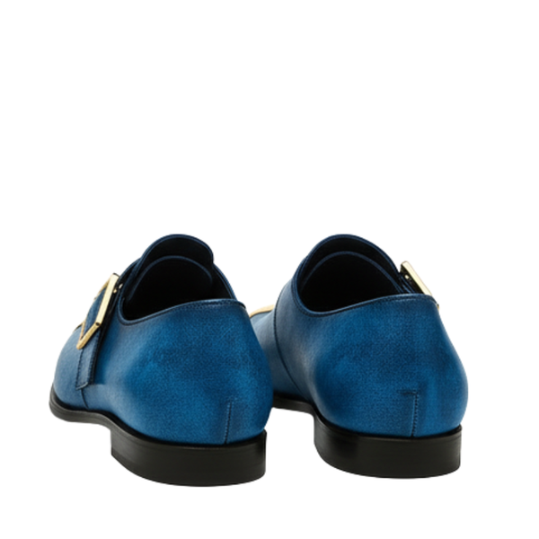 Luxury Oceanic Leather Buckle Loafers With Toe
