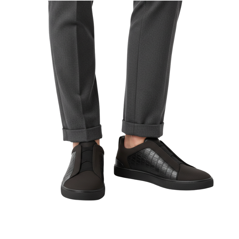 Obsidian Croc Panel Luxe Sneakers