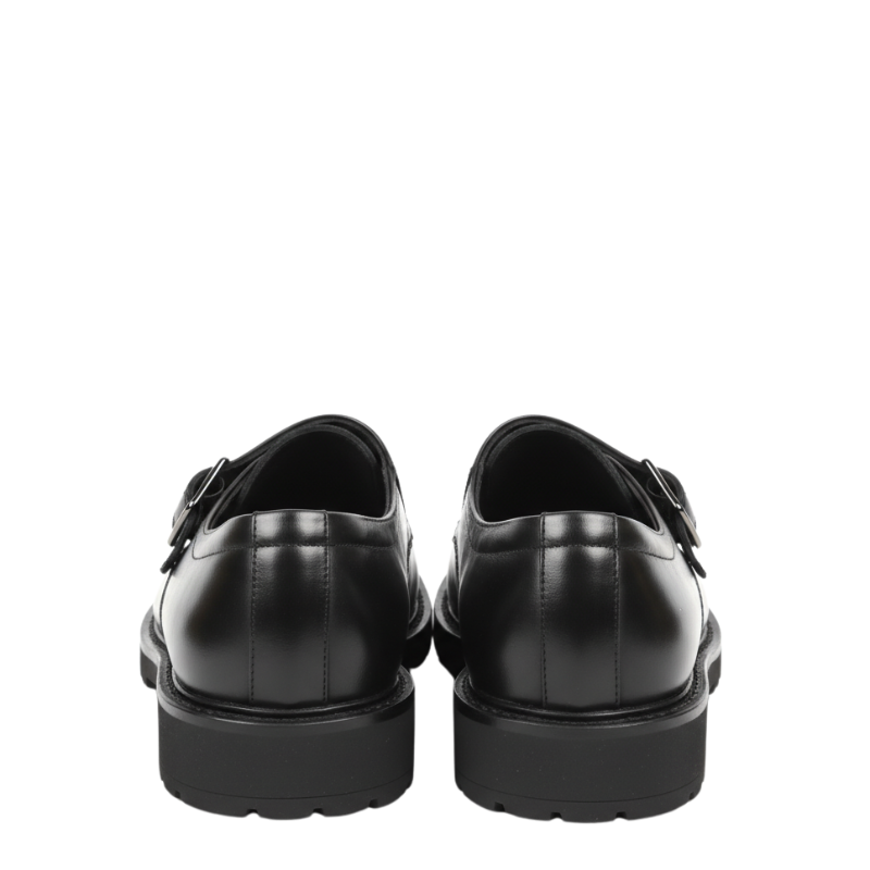 Classic Leather Buckle-strap Monk Shoes