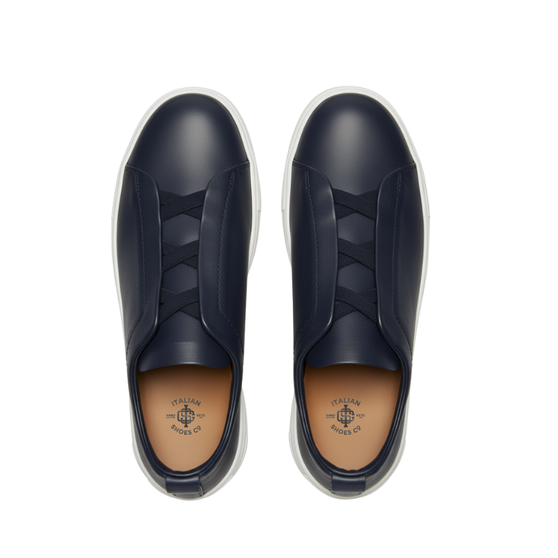 Luxury Edition Triple Stitch Leather Tan Sneaker for Men's