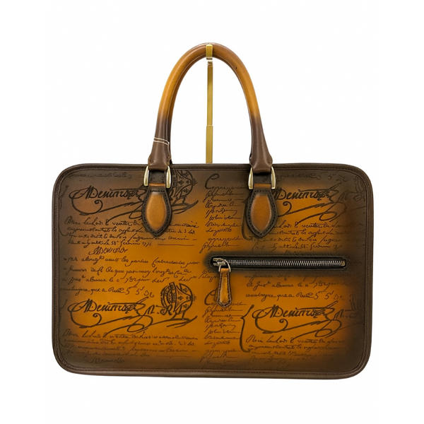 Luxury Handcrafted Printed Leather Briefcase
