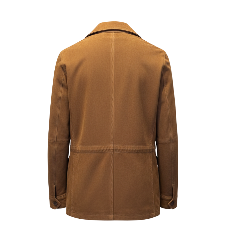 Luxury Suede Four Flap Pockets Field Coat