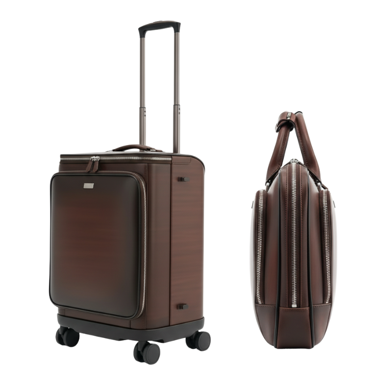 Italian Briefcase and Trolley Executive Luxe Luggage Set