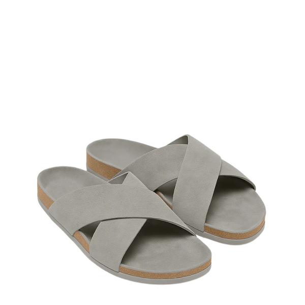 Men s Cross Strap Suede Comfort Slipper